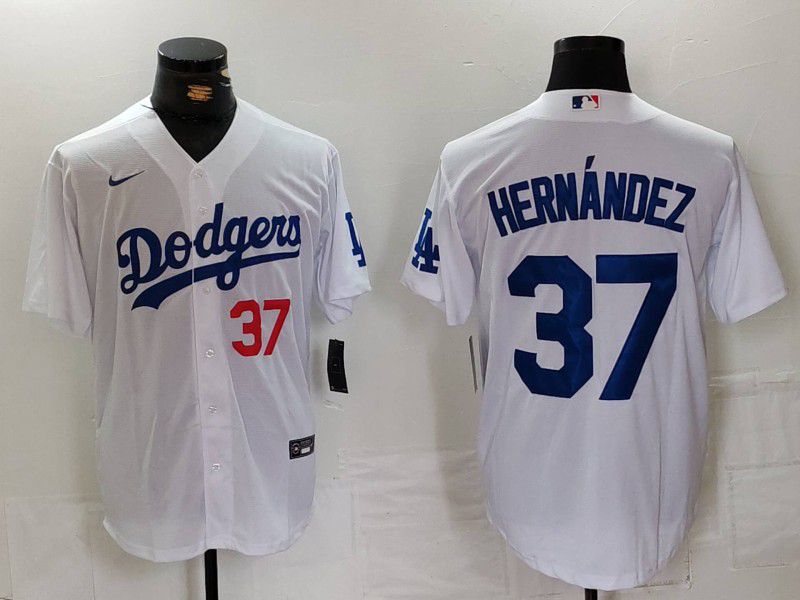 Men Los Angeles Dodgers #37 Hernandez White Nike Game 2024 MLB Jersey style 7242->los angeles dodgers->MLB Jersey